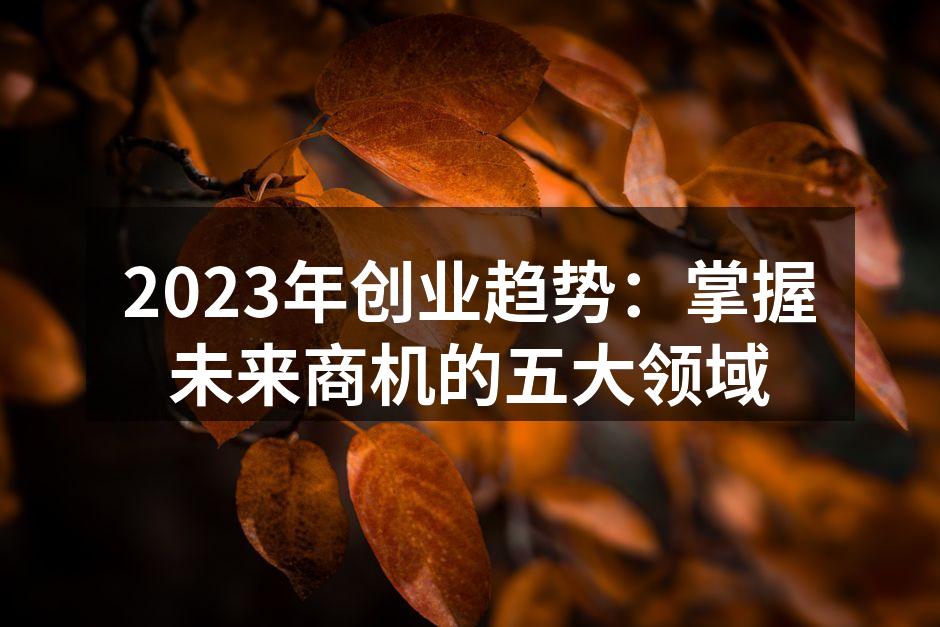 2023年创业趋势分析